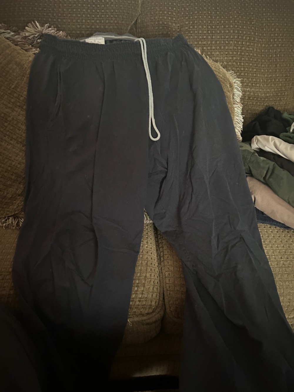 Champion Men's Black Elastic Waist Joggers with Drawcord